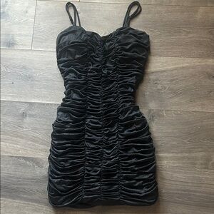 Forever 21 Black Ruched Mini Dress
